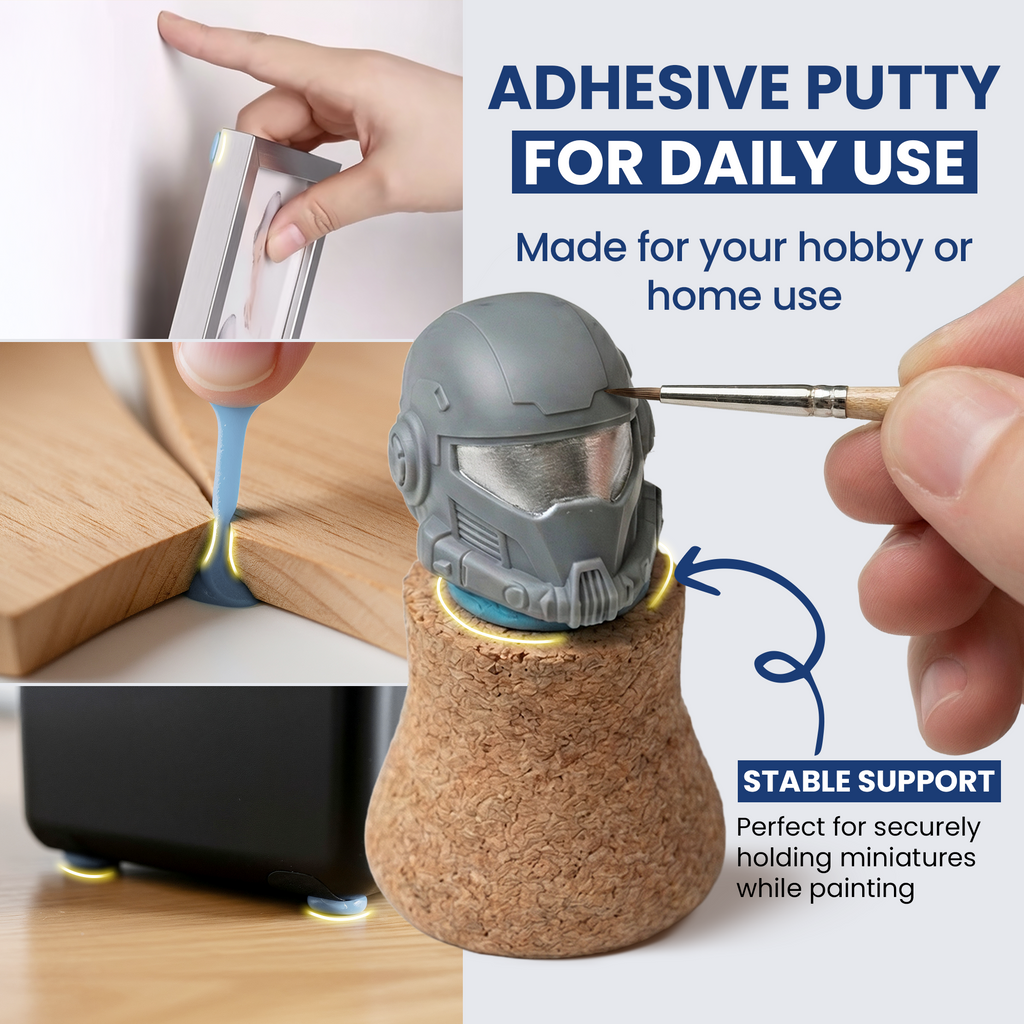 Flexi Putty blue reusable adhesive used for miniature painting support and home mounting