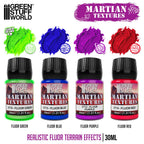 Green Stuff World Fluor Martian Texture Paint Set – 4×30ml