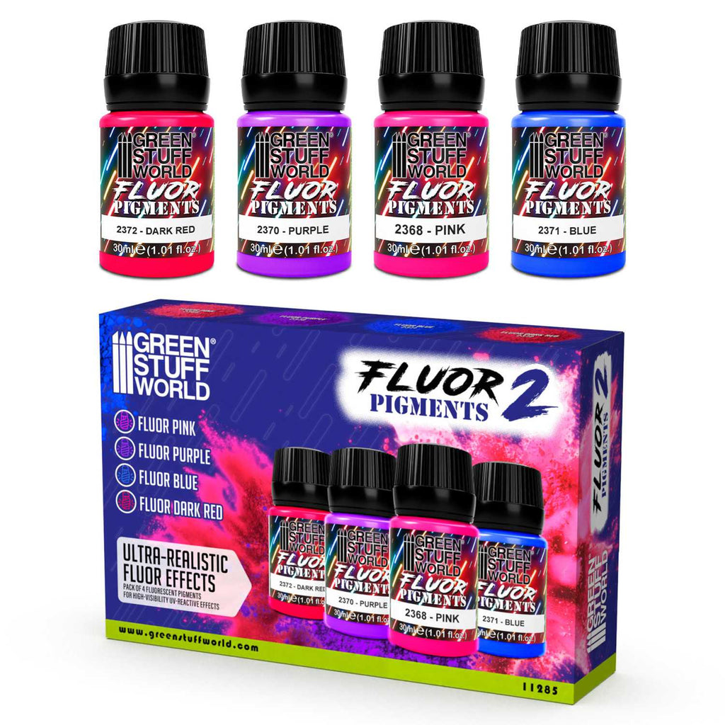 Green Stuff World Fluor Pigment Set No. 2 – 4×30ml