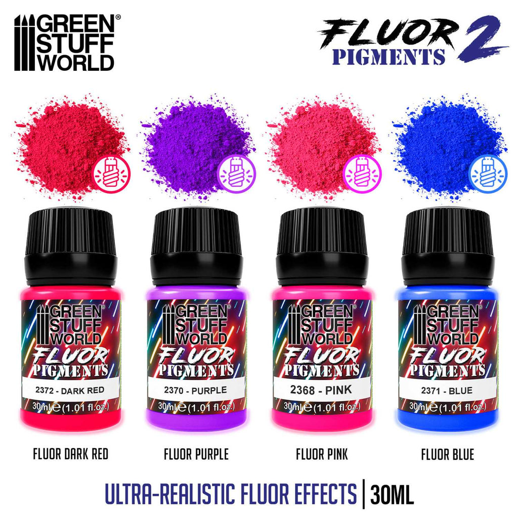 Green Stuff World Fluor Pigment Set No. 2 – 4×30ml