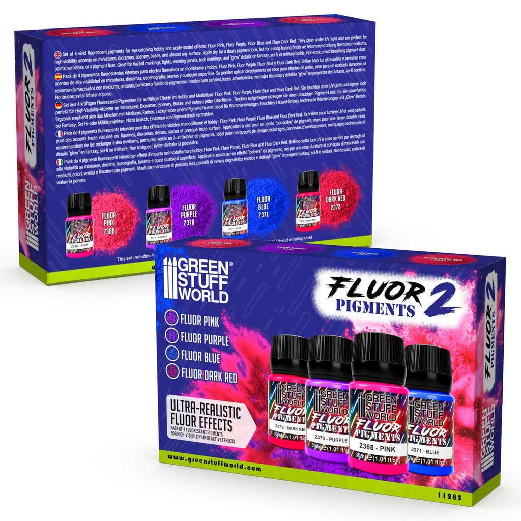 Green Stuff World Fluor Pigment Set No. 2 – 4×30ml