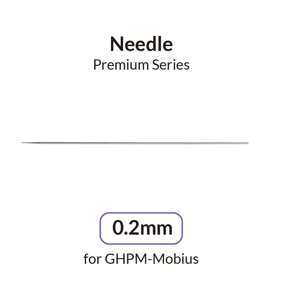 Gaahleri 0.2mm ultra-fine airbrush needle for GHPM-Mobius full length on white background