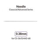 Gaahleri 0.38mm Advanced Series airbrush needle for CS-36 and GHAD-68 full length on white background