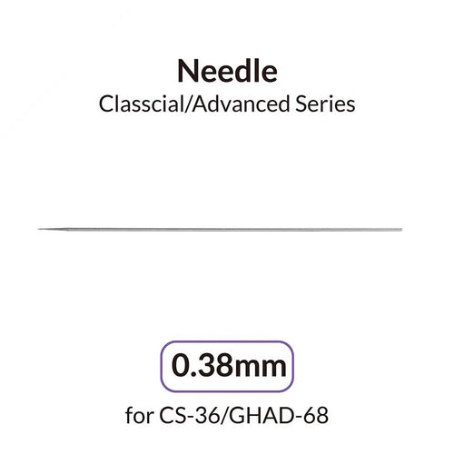 Gaahleri 0.38mm Advanced Series airbrush needle for CS-36 and GHAD-68 full length on white background