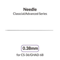Gaahleri 0.38mm Advanced Series airbrush needle for CS-36 and GHAD-68 full length on white background
