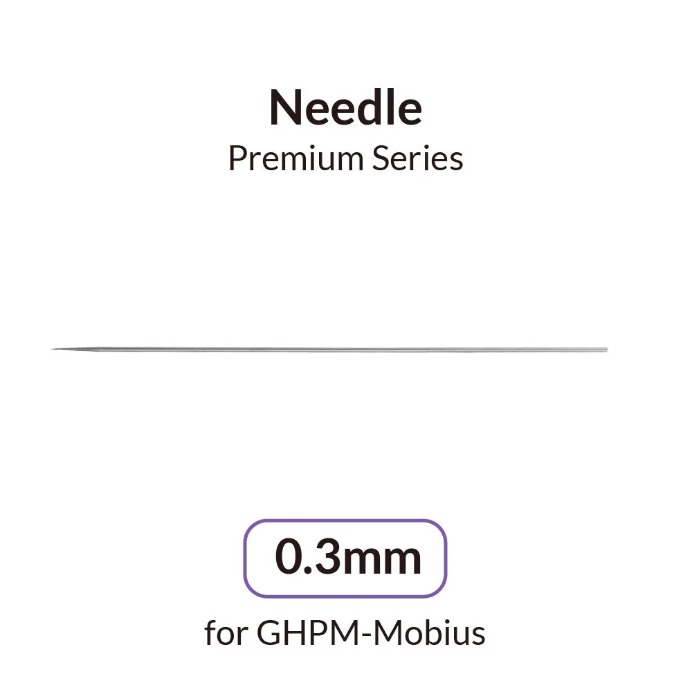 Gaahleri 0.3mm replacement needle for GHPM-Mobius Airbrush full length side view on white background
