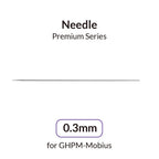 Gaahleri 0.3mm replacement needle for GHPM-Mobius Airbrush full length side view on white background