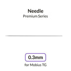 Gaahleri 0.3mm needle for Mobius TG Premium Series on white background with size label - Hobby Heaven