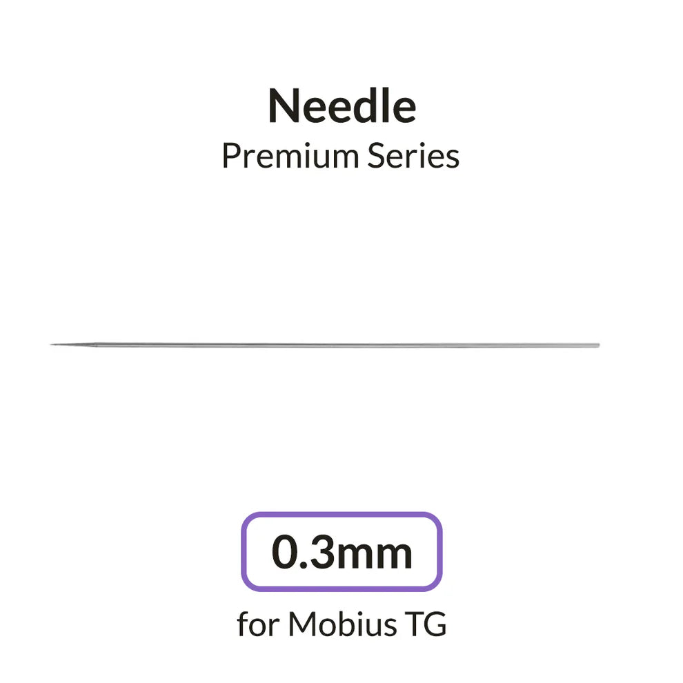 Gaahleri 0.3mm needle for Mobius TG Premium Series on white background with size label - Hobby Heaven