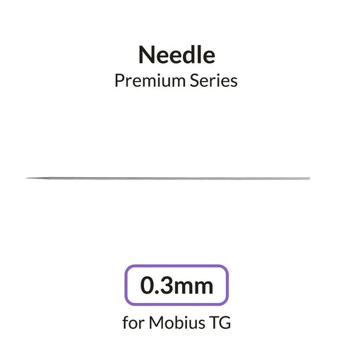 Gaahleri 0.3mm needle for Mobius TG Premium Series on white background with size label - Hobby Heaven