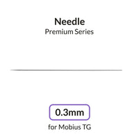 Gaahleri 0.3mm needle for Mobius TG Premium Series on white background with size label - Hobby Heaven
