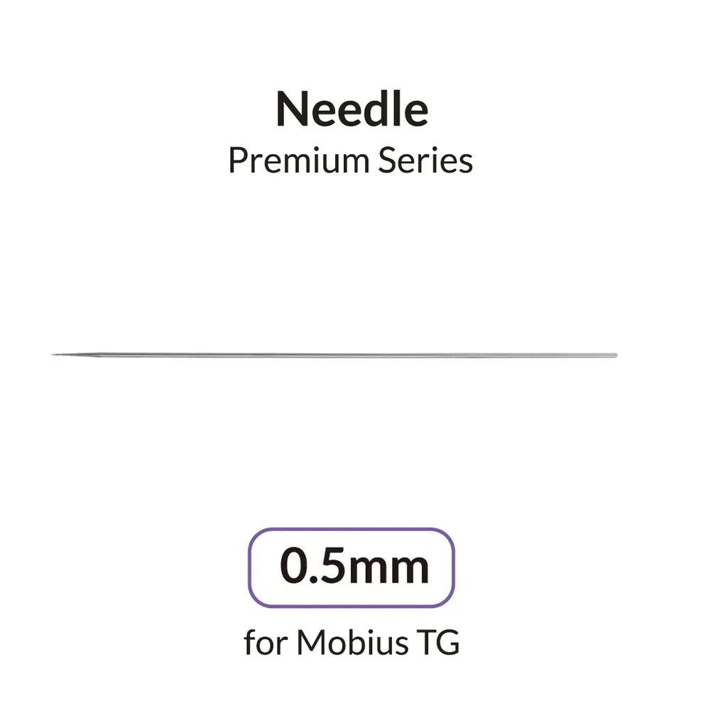 Gaahleri 0.5mm needle for Mobius TG Premium Series on white background with size label - Hobby Heaven