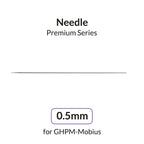 Gaahleri 0.5mm replacement needle for GHPM-Mobius Airbrush full length side view on white background