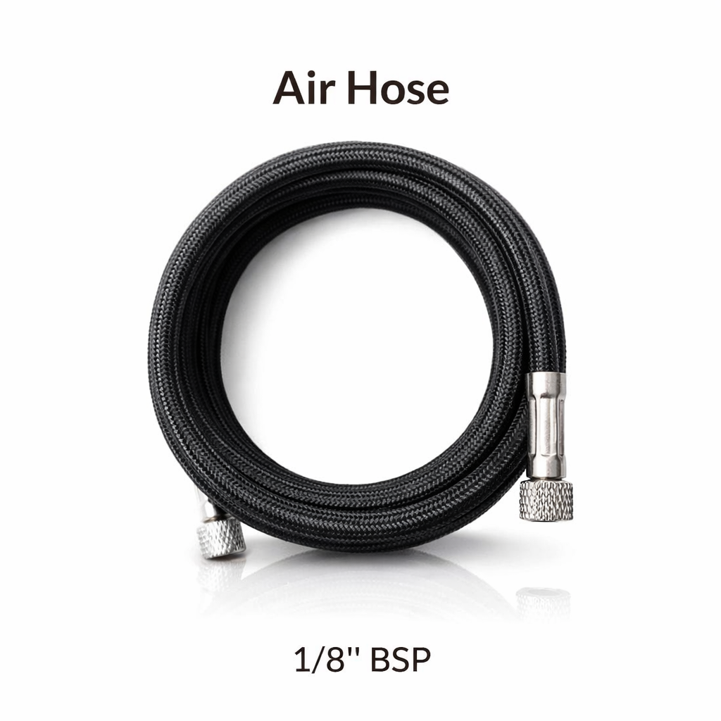 Gaahleri 1/8" BSP airbrush air hose, 1.8m braided kink-resistant, metal fittings both ends
