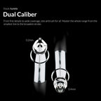 Gaahleri Aventus Black Aurora dual calibre airbrush showing 0.2mm and 0.4mm nozzle options