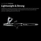 Full side view of the lightweight Gaahleri Aventus Black Aurora aluminium airbrush