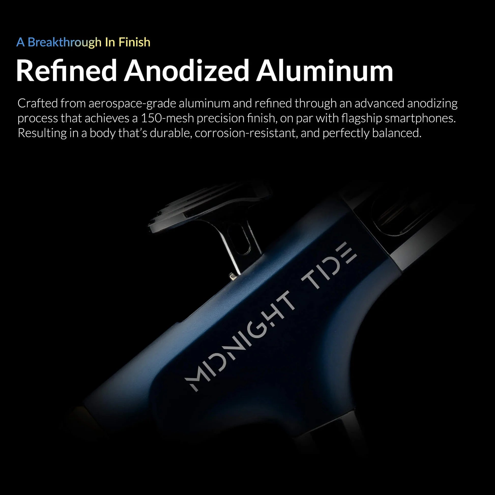 Gaahleri Aventus Midnight Tide Rex anodized aluminium airbrush body in dark blue finish