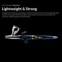 Full side view of the lightweight Gaahleri Aventus Midnight Tide Rex aluminium airbrush
