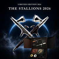 Gaahleri Aventus The Stallions 2026 limited edition airbrush set with Fireblood Akhal and Shadowfax crossed
