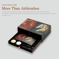 Gaahleri Aventus The Stallions 2026 limited edition airbrush set with presentation box and accessories
