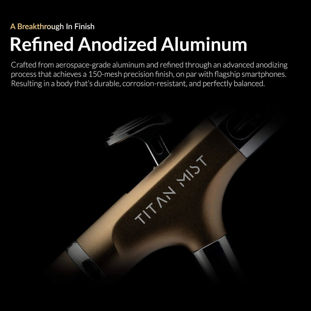 Gaahleri Aventus Titan Mist anodized aluminium airbrush body with metallic bronze finish