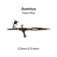 Gaahleri Aventus Titan Mist dual calibre airbrush with 0.2mm and 0.4mm nozzle setup

