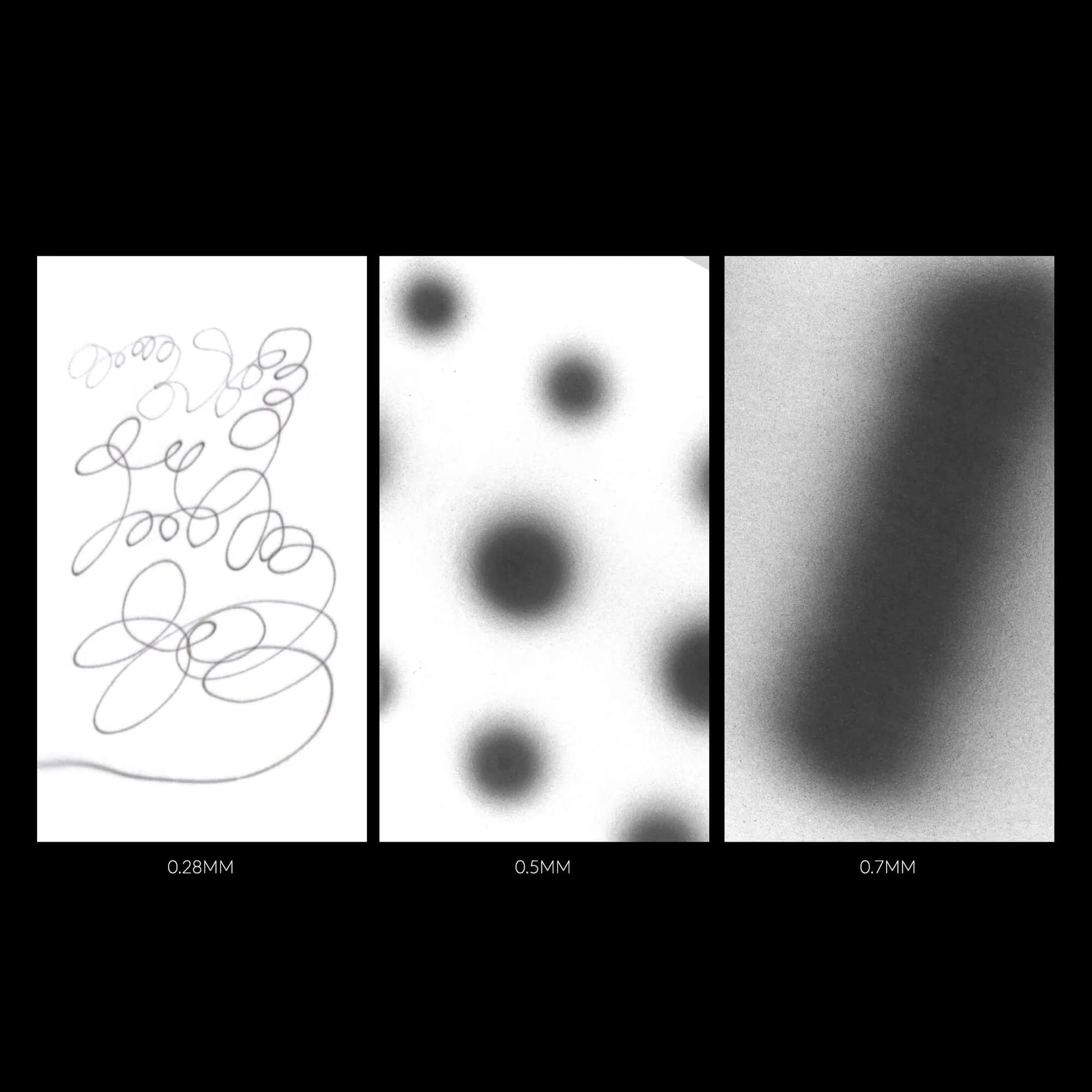 Spray pattern comparison 0.28mm 0.5mm 0.7mm Gaahleri airbrush