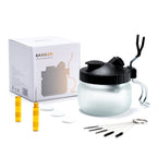 Gaahleri airbrush cleaning kit complete contents with cleaning pot brushes cleaning needle cotton filters and retail box on white background