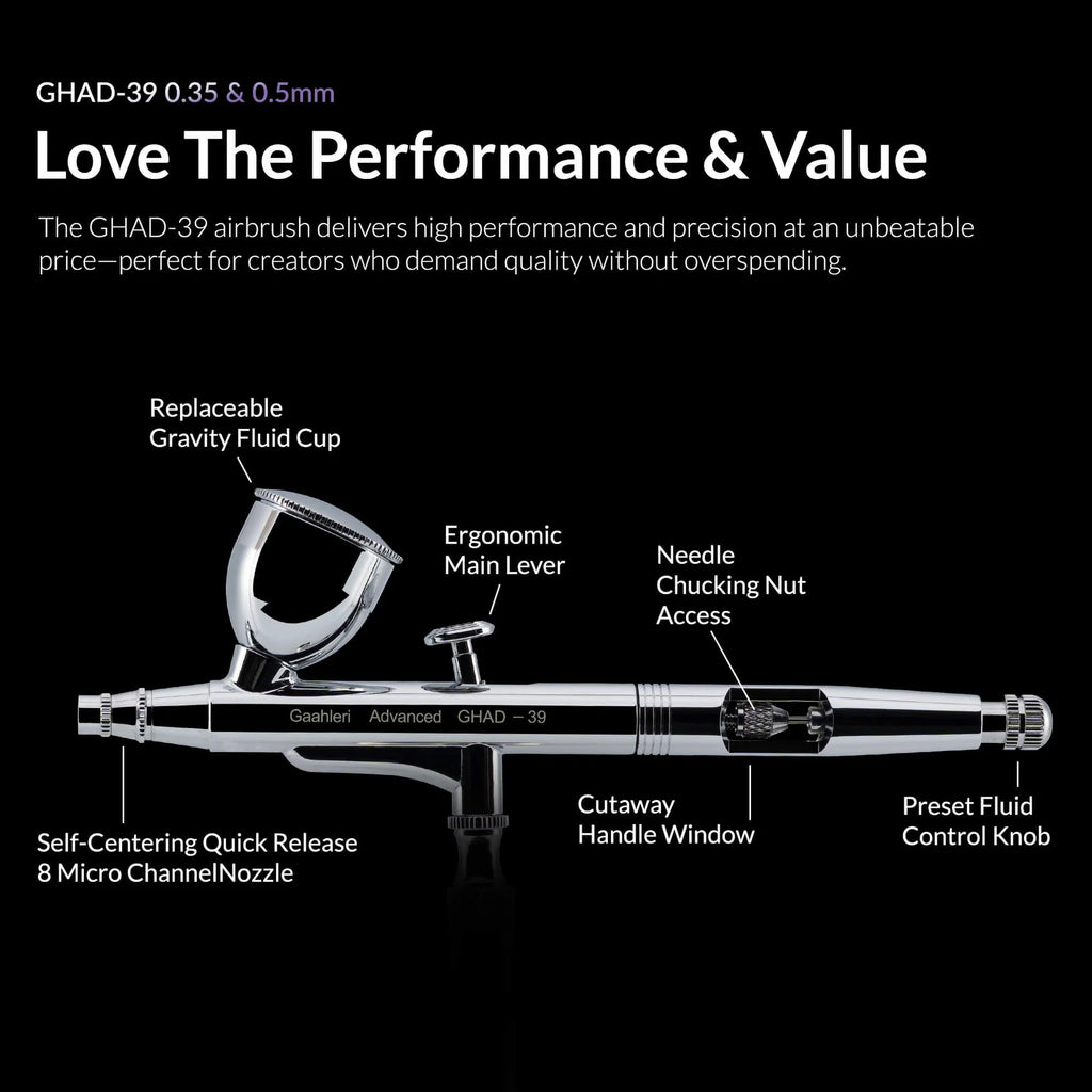 Gaahleri GHAD-39 dual action airbrush components and features overview