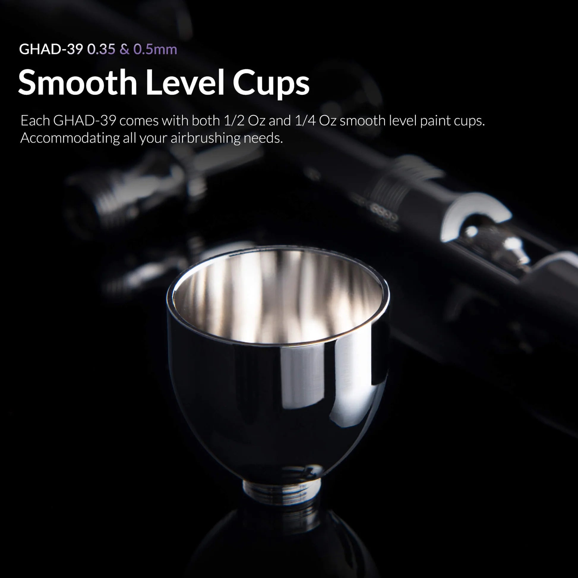 Gaahleri GHAD-39 smooth level gravity paint cup for airbrush painting