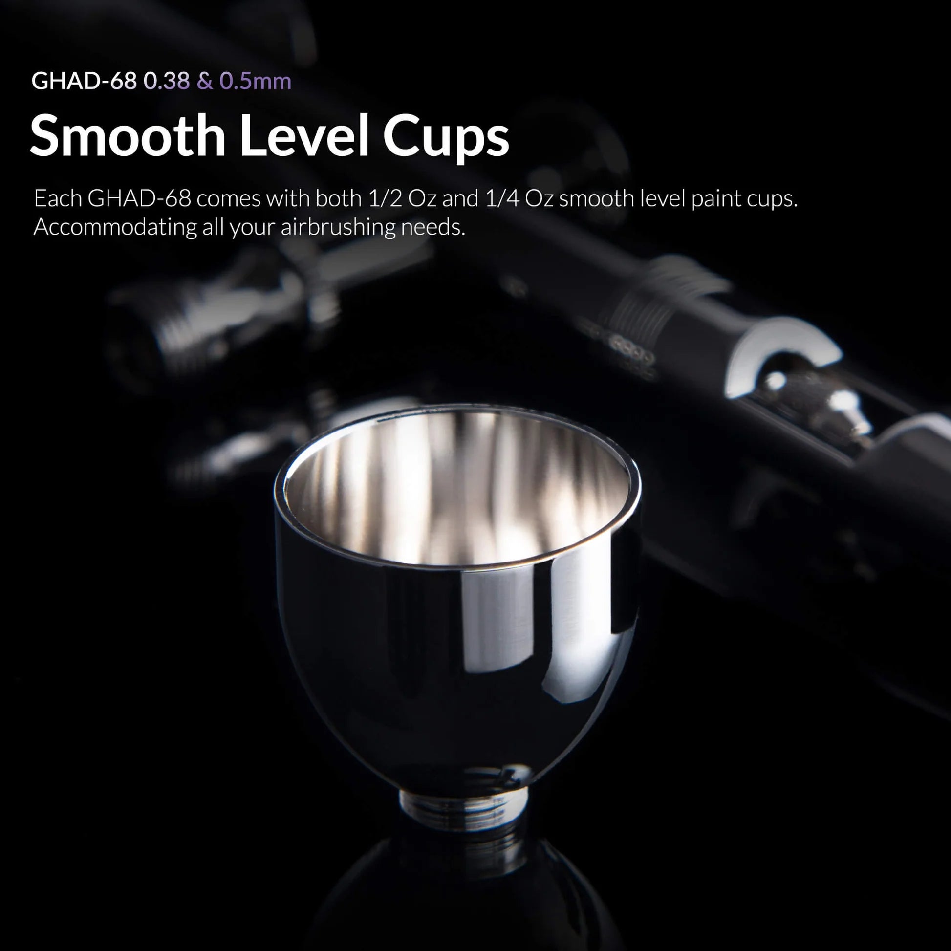 Gaahleri GHAD-68 airbrush paint cups 1-4 oz and 1-2 oz