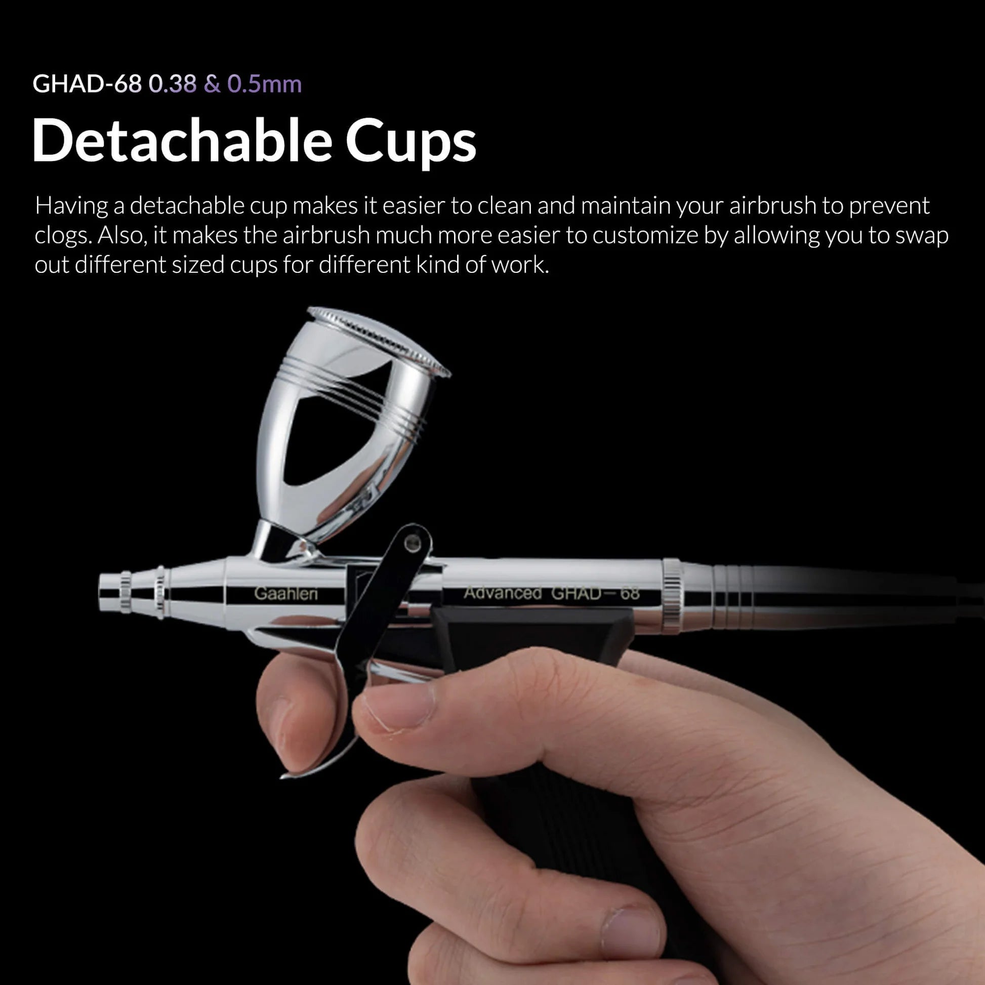 Gaahleri GHAD-68 airbrush detachable gravity paint cup