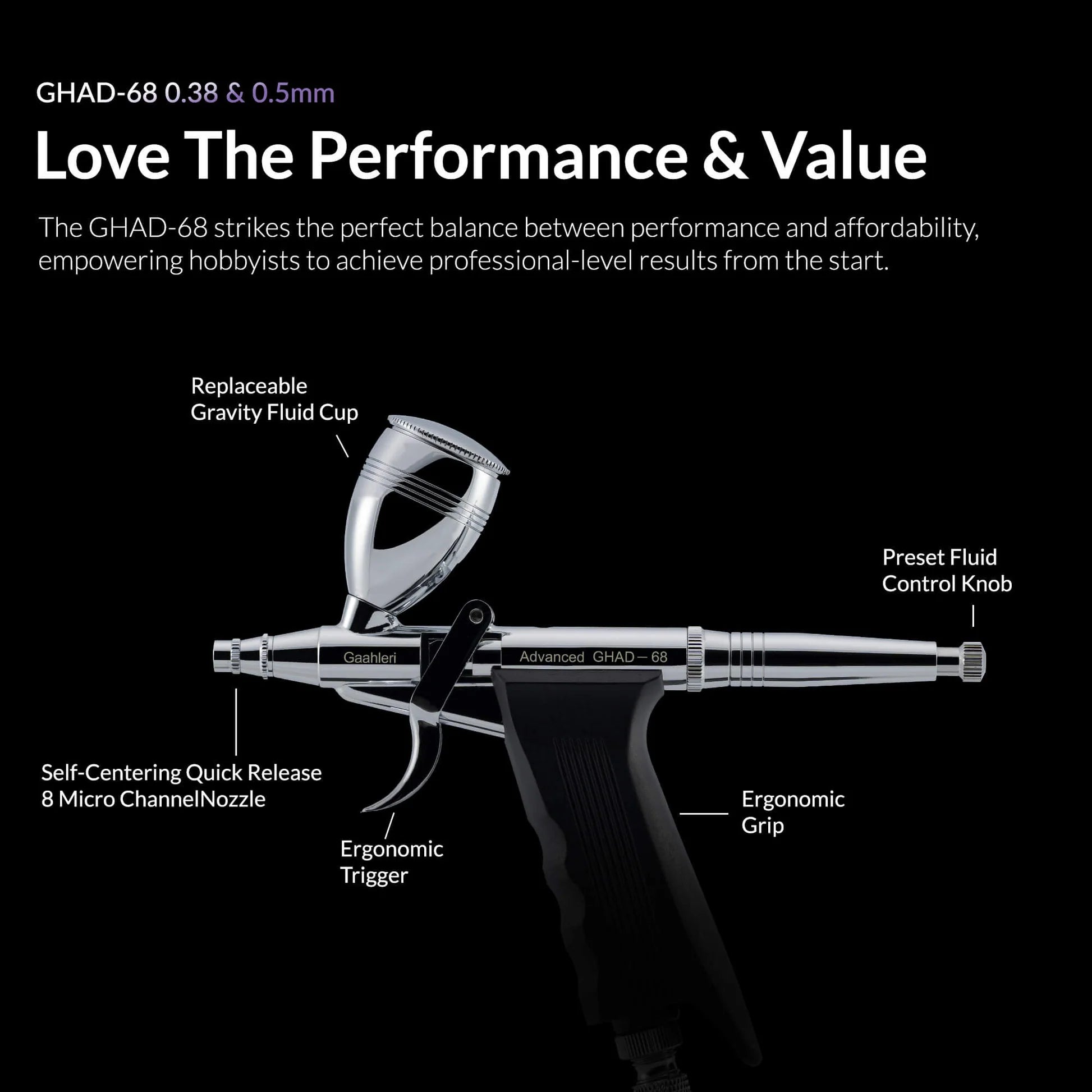Gaahleri GHAD-68 trigger airbrush features overview