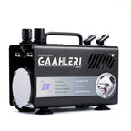 Gaahleri GT-918 Dual Drive compressor front angle view showing 2X dual output panel and Dual Drive Series logo