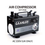 Gaahleri GT-918 airbrush compressor AC 220V UK version front view on white background
