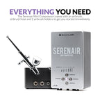 Gaahleri GTS-06 Serenair complete starter kit showing compressor airbrush hose and holders included