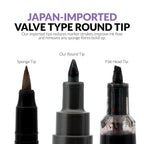 gaahleri japan valve round tip marker compared with sponge and flat marker tips
