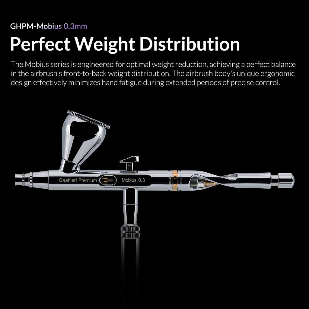 Gaahleri Mobius 0.3mm airbrush balanced weight distribution design