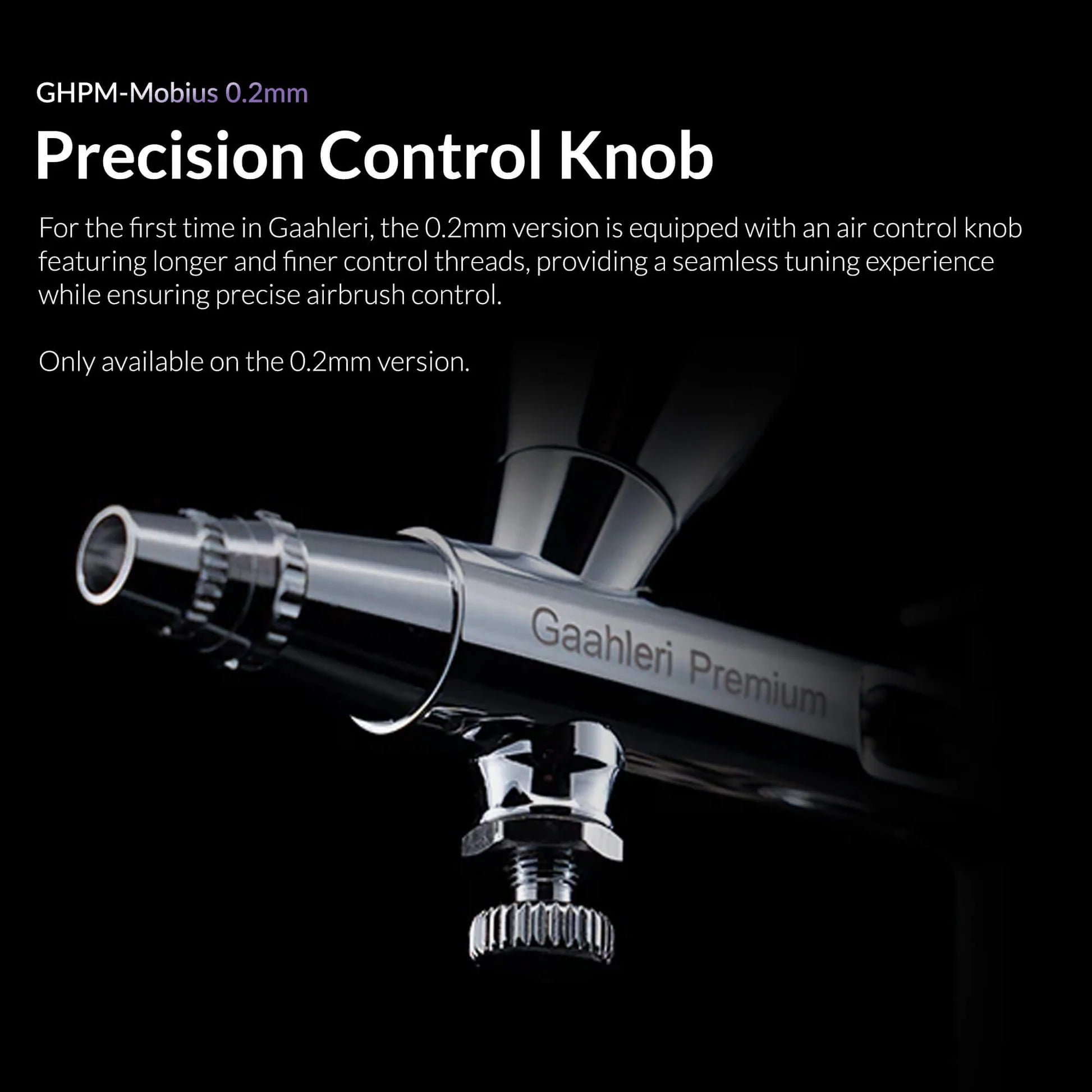 Gaahleri Mobius 0.2mm airbrush precision control knob for fine airflow adjustment