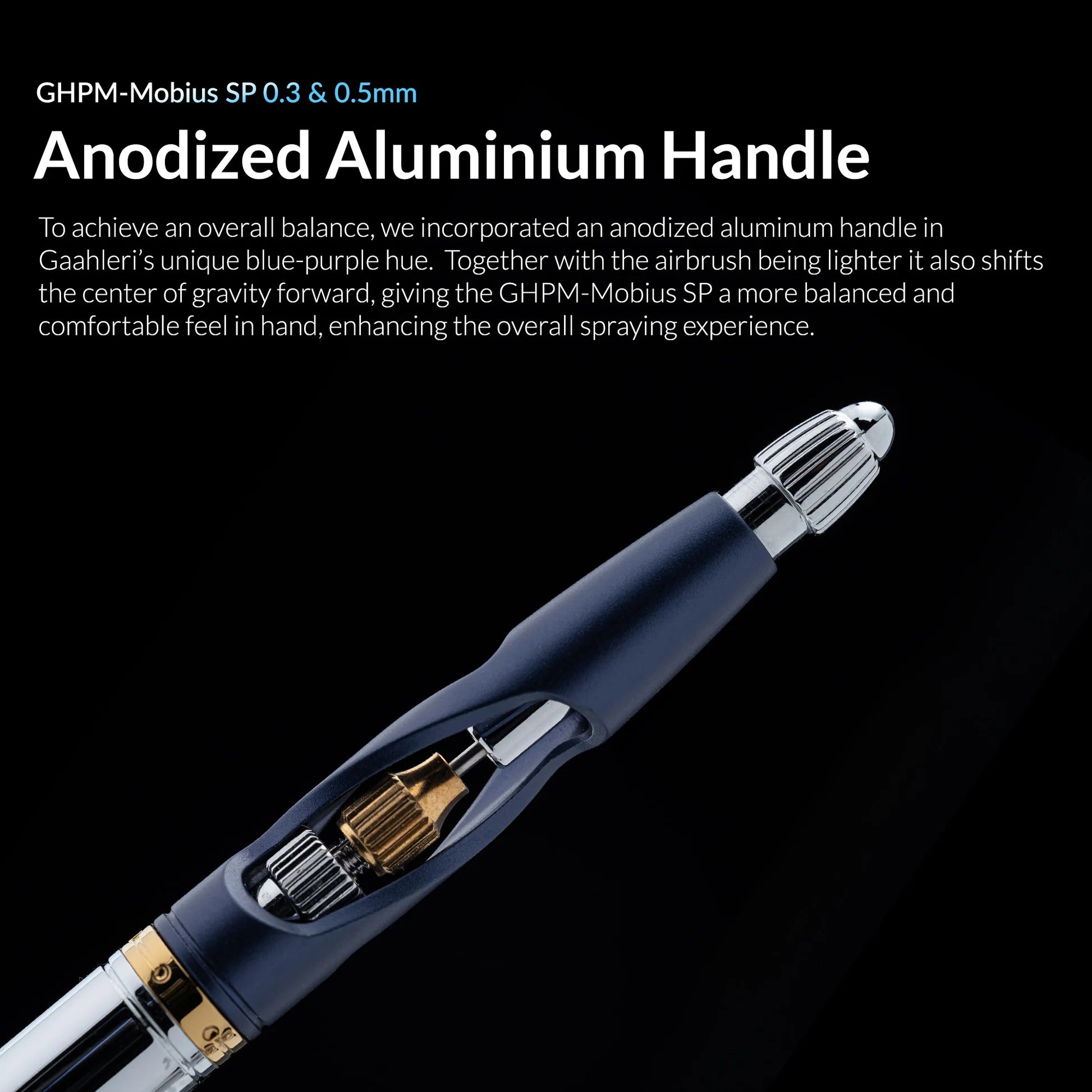 Gaahleri Mobius SP anodized aluminium airbrush handle