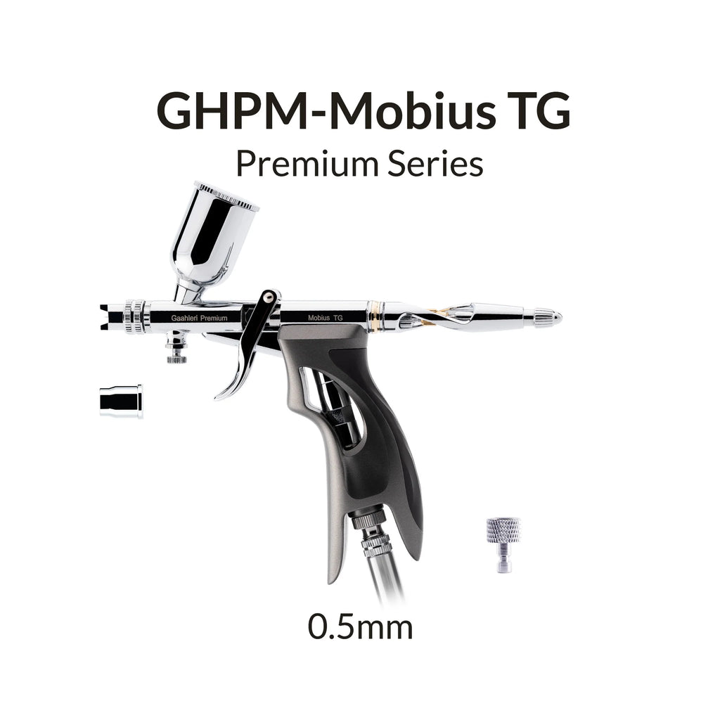 Gaahleri Mobius TG 0.5mm premium trigger airbrush with fan and round spray caps
