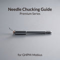 Gaahleri needle chucking guide for Premium Mobius GHPM showing polished metal body with needle clamp and thread - Hobby Heaven