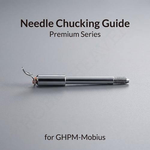 Gaahleri needle chucking guide for Premium Mobius GHPM showing polished metal body with needle clamp and thread - Hobby Heaven
