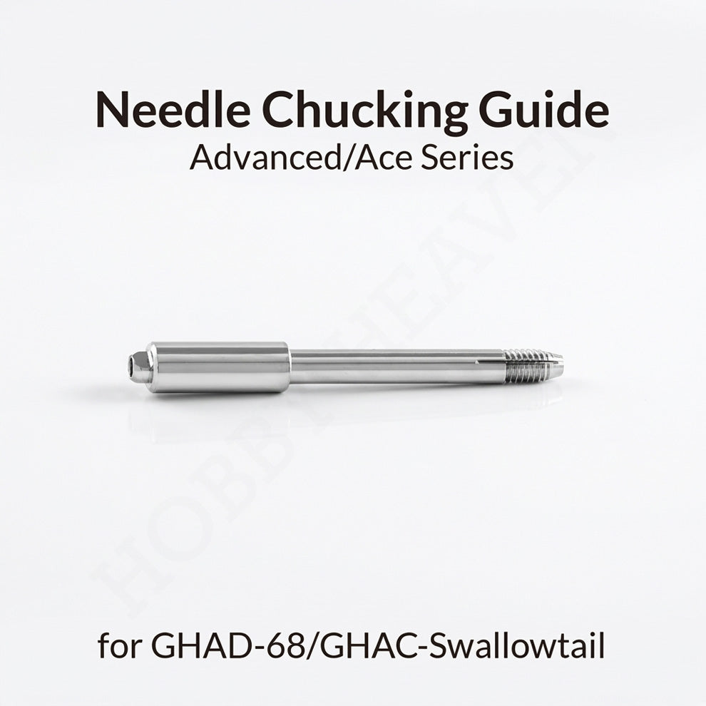 Gaahleri needle chucking guide for GHAD-68 and Swallowtail showing polished metal body with thread detail - Hobby Heaven