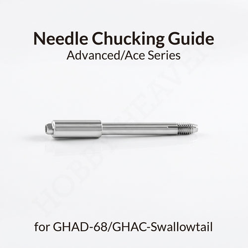 Gaahleri needle chucking guide for GHAD-68 and Swallowtail showing polished metal body with thread detail - Hobby Heaven