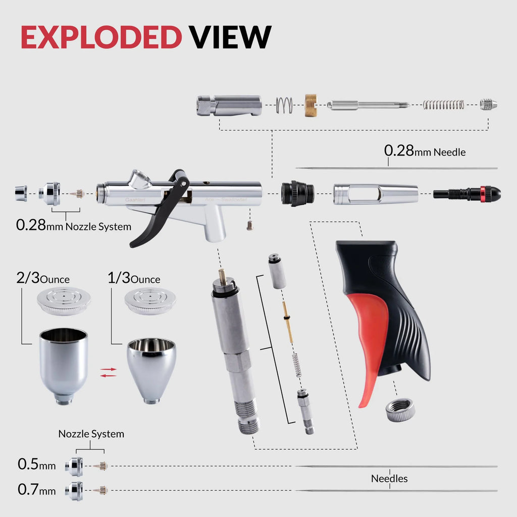 Gaahleri Swallowtail Studio G airbrush parts and components
