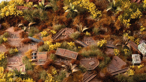 Gamers Grass Broom Flowers Tufts used on scenic diorama terrain with shrubs, grass and wargaming bases