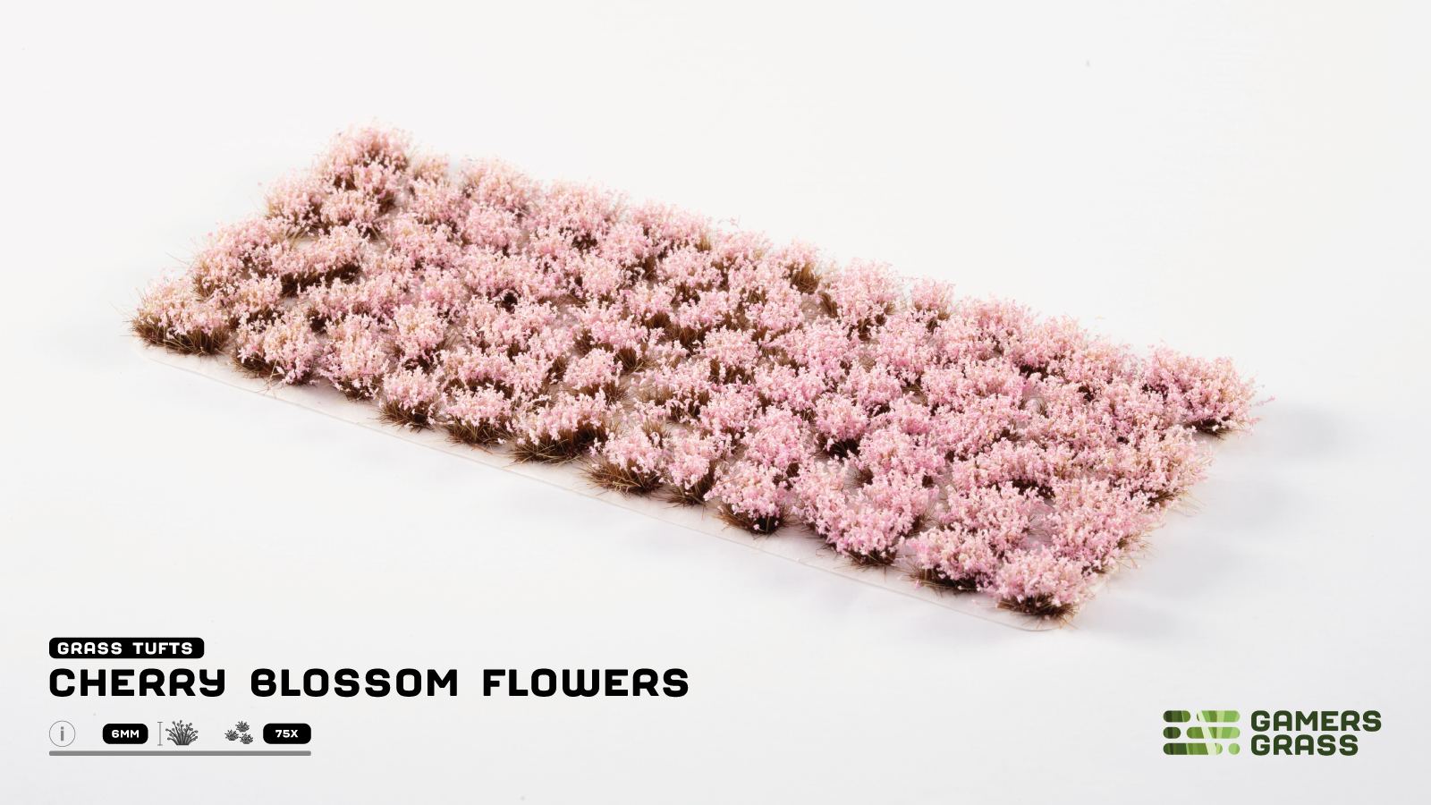 Gamers Grass Cherry Blossom Flowers tufts sheet – 75 pink tufts for hobby figures and scale models