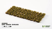 Close up of Gamers Grass Dry Green Shrubs sheet with 75 tufts

