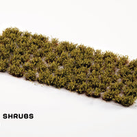 Close up of Gamers Grass Dry Green Shrubs sheet with 75 tufts
